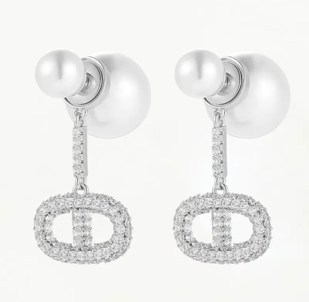 Perlenohrringe mit Strass