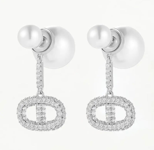 Perlenohrringe mit Strass