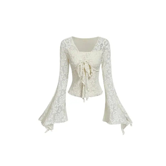 Elegante langärmlige Bohobluse