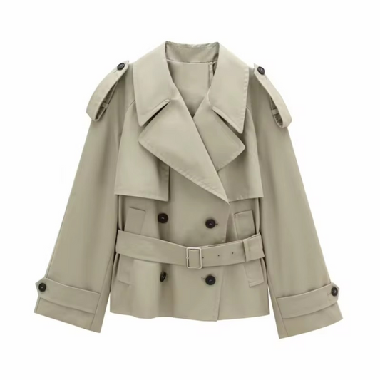 Kurzer Trench Coat mit Gürtel