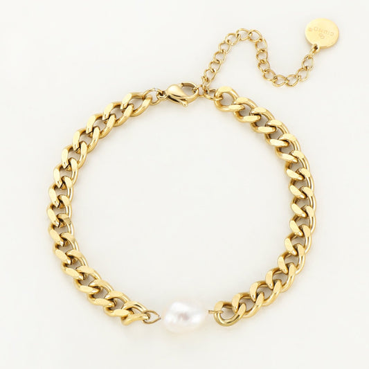 Armband Luna – 14K vergoldet mit Perle